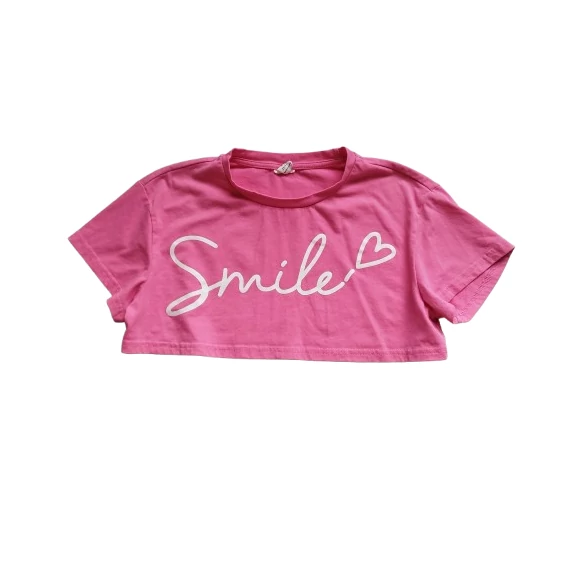 Shein pink rövid derekú póló 11/12 év